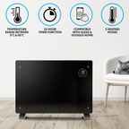 Electric Glass Panel Heater 2000W/230V - Black DH139