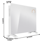 Electric Glass Panel Heater 2000W/230V - White DH140