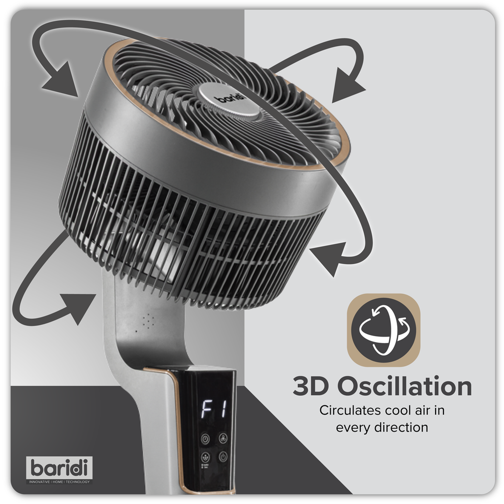 12" Pedestal Fan with Remote Control & 12hr Timer 230V - Grey DH141