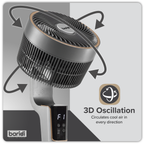 12" Pedestal Fan with Remote Control & 12hr Timer 230V - Grey DH141