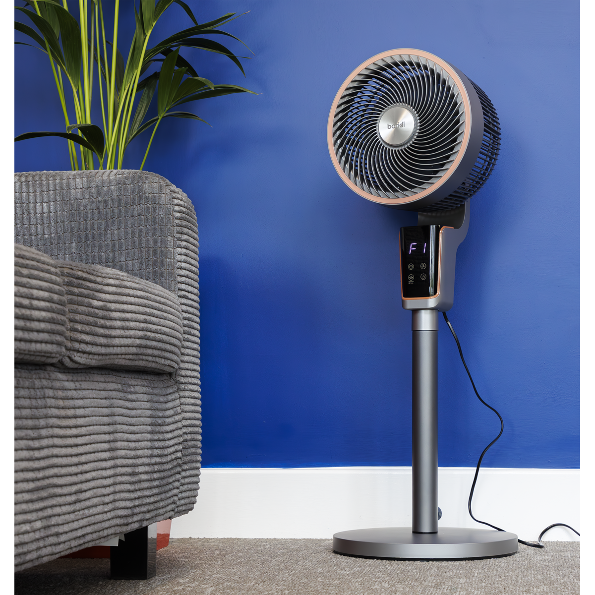 12" Pedestal Fan with Remote Control & 12hr Timer 230V - Grey DH141