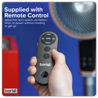 12" Pedestal Fan with Remote Control & 12hr Timer 230V - Grey DH141