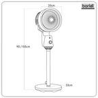 10" Pedestal Fan with Manual Control 230V - Grey DH142