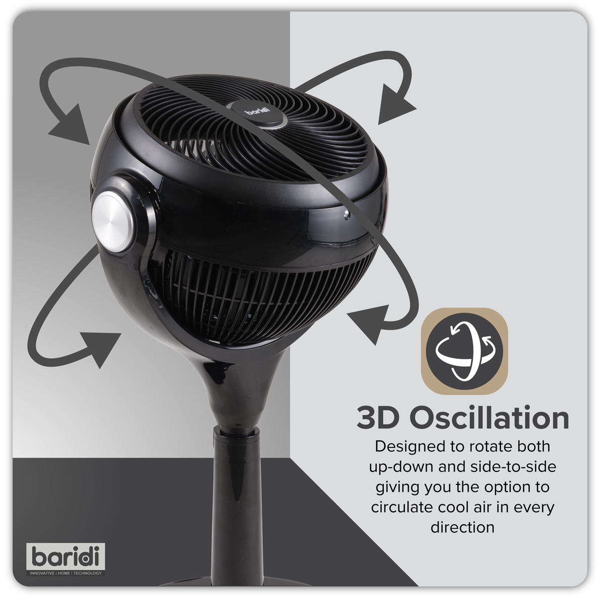 10" Pedestal Fan with Remote Control & 12hr Timer 230V - Black DH143