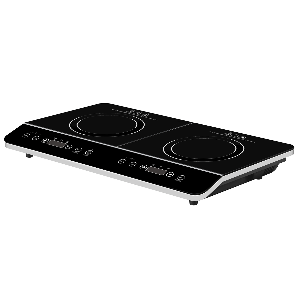 Portable Induction Hob with 2 Cooking Zones 60 x 36 x 6.5cm - Black DH146