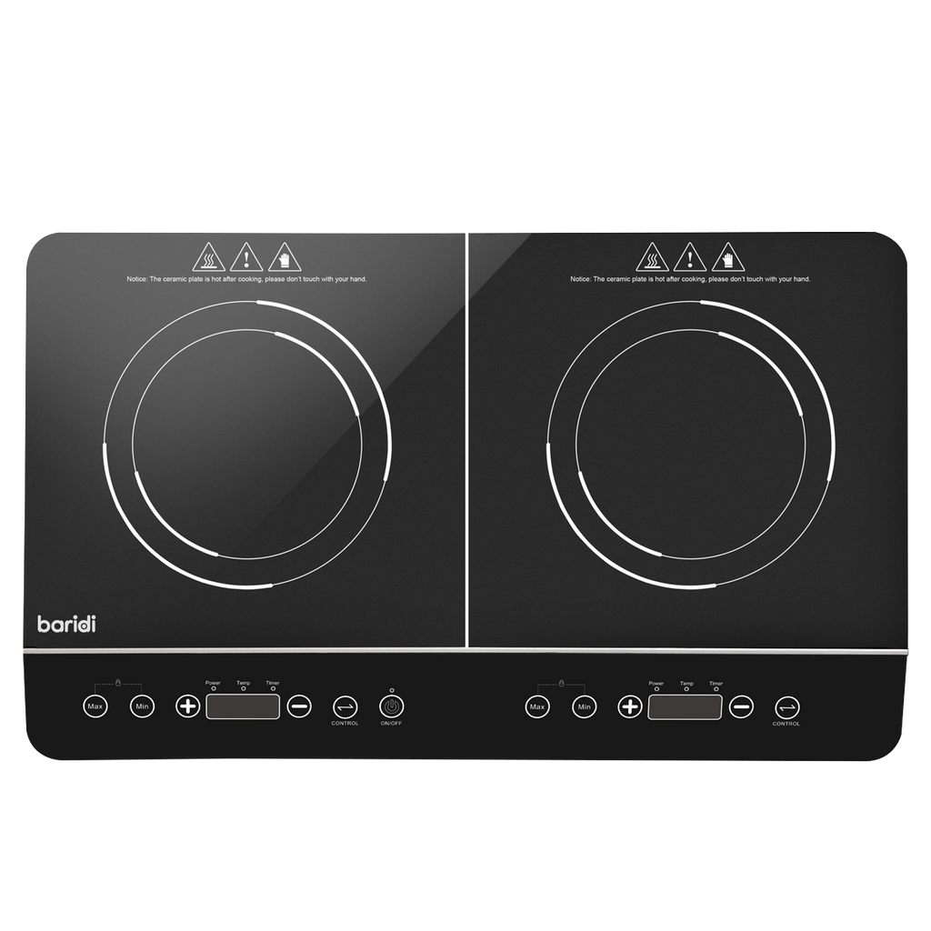 Portable Induction Hob with 2 Cooking Zones 60 x 36 x 6.5cm - Black DH146