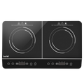 Portable Induction Hob with 2 Cooking Zones 60 x 36 x 6.5cm - Black DH146