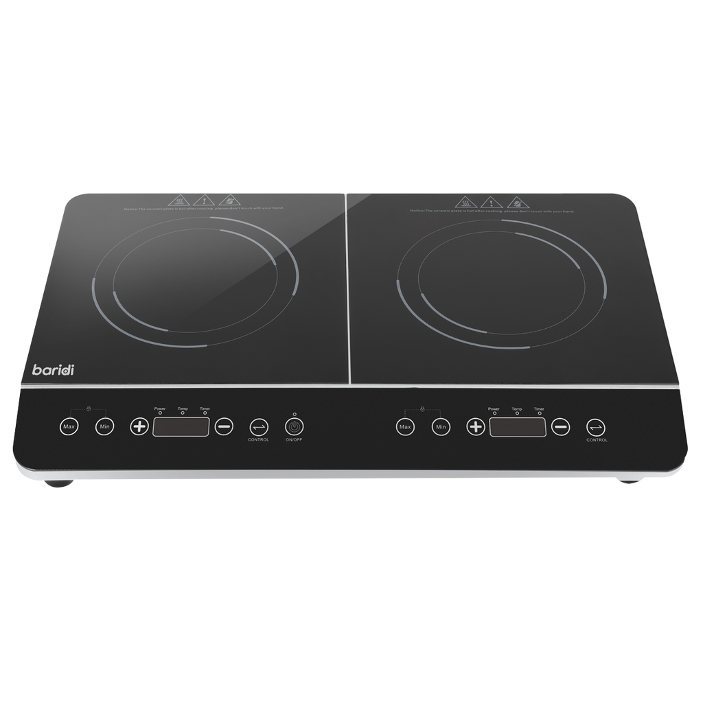 Portable Induction Hob with 2 Cooking Zones 60 x 36 x 6.5cm - Black DH146