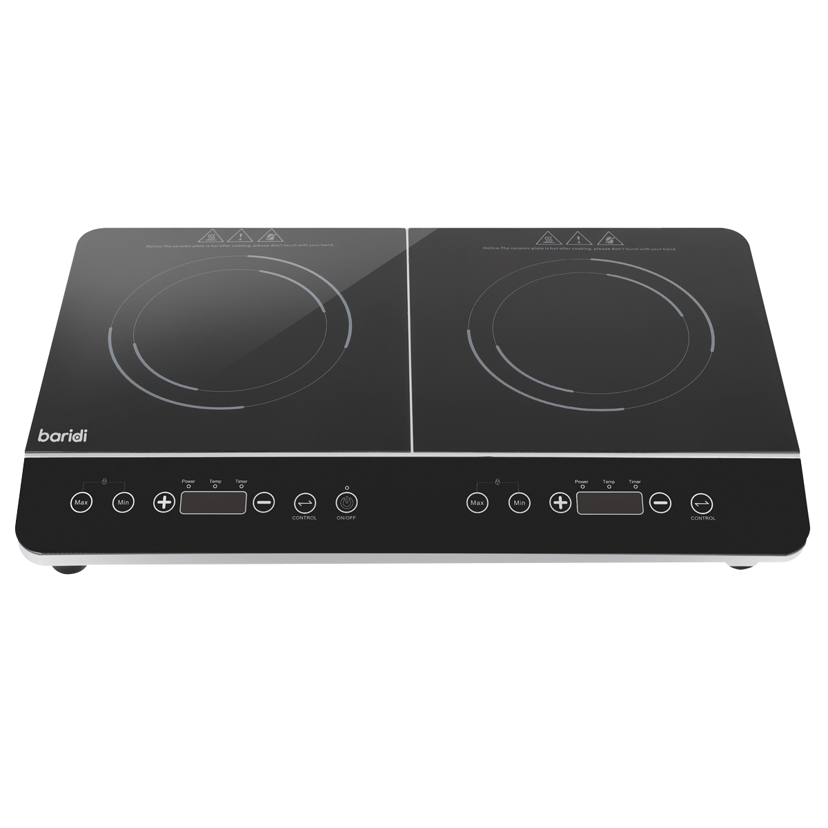 Portable Induction Hob with 2 Cooking Zones 60 x 36 x 6.5cm - Black DH146