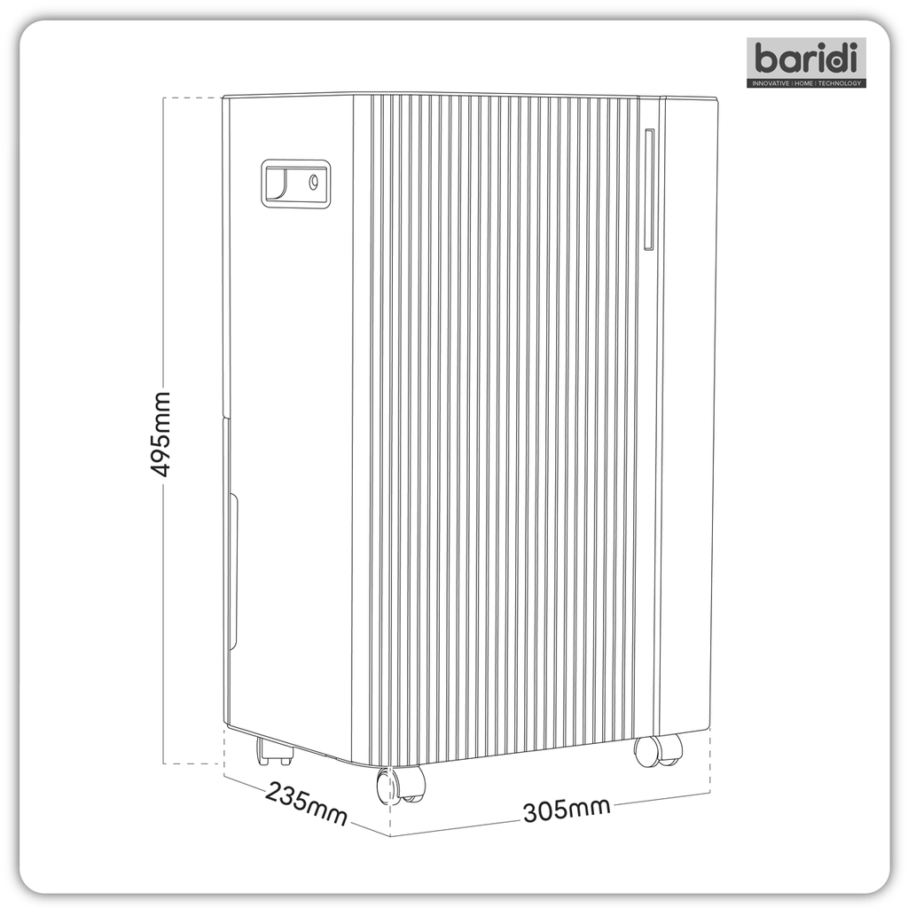 Dehumidifier with Digital Display & 24hr Timer 12L - White DH147