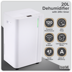 Dehumidifier with Digital Display & 24hr Timer 20L - White DH148