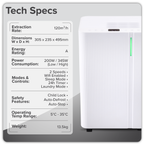 Dehumidifier with Digital Display & 24hr Timer 20L - White DH148