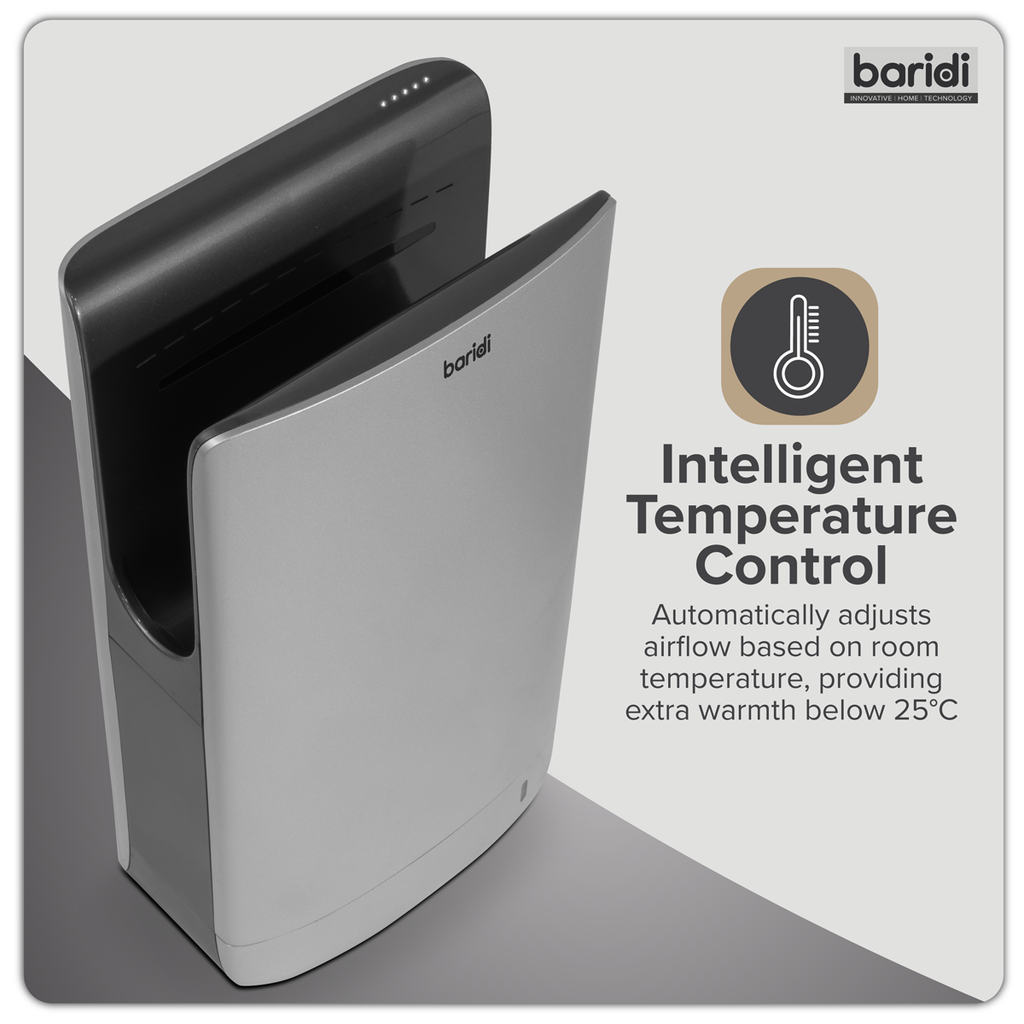 Hand Dryer with HEPA Filter & Auto-Sensor 1750W/230V - Silver DH150
