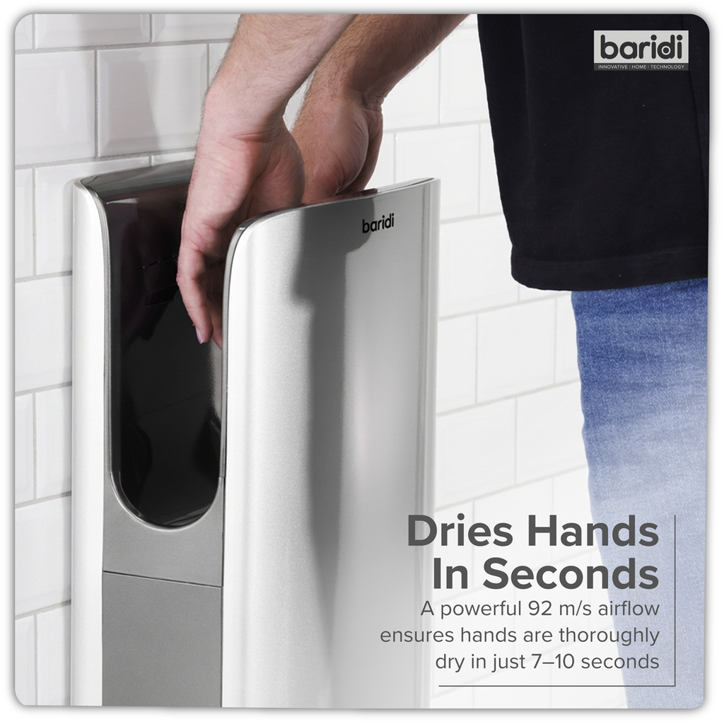 Hand Dryer with HEPA Filter & Auto-Sensor 1750W/230V - Silver DH150