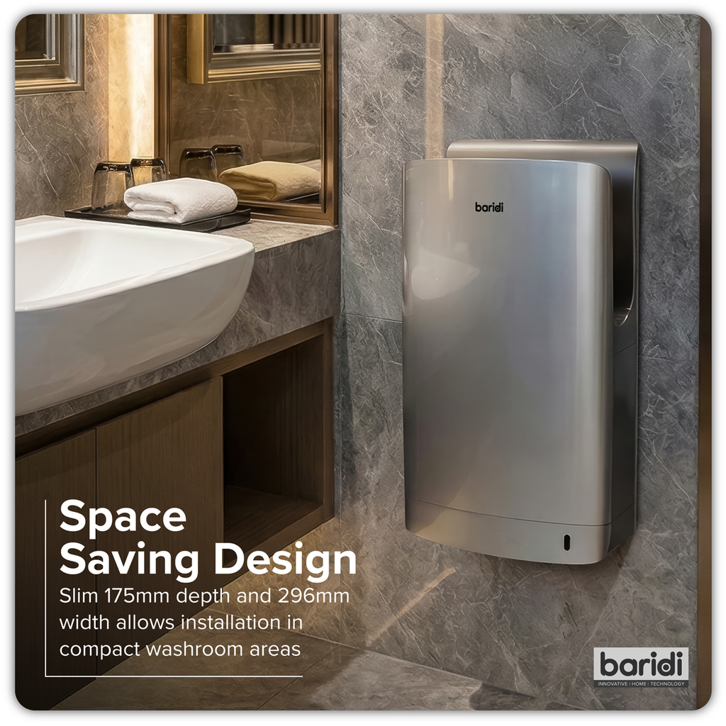Hand Dryer with HEPA Filter & Auto-Sensor 1750W/230V - Silver DH150