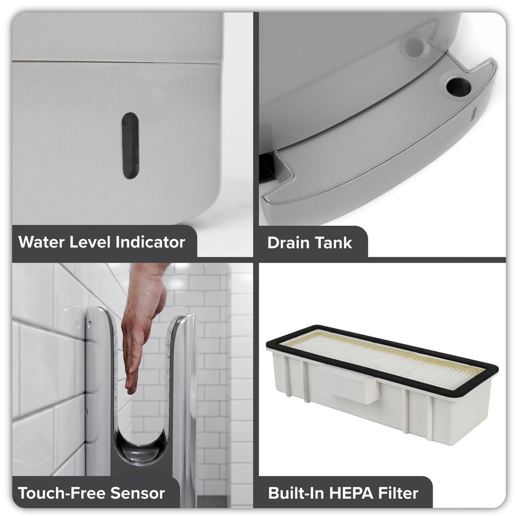 Hand Dryer with HEPA Filter & Auto-Sensor 1750W/230V - Silver DH150