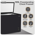 Freestanding Chest Freezer 199L Capacity - Black DH151