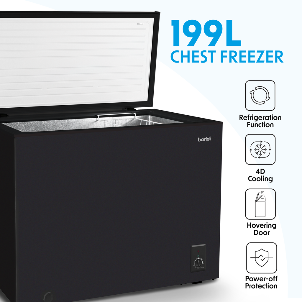 Freestanding Chest Freezer 199L Capacity - Black DH151