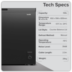 Freestanding Chest Freezer 199L Capacity - Black DH151