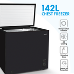Freestanding Chest Freezer 142L Capacity - Black DH152
