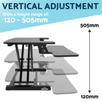 89cm Adjustable-Height Standing Desk Riser 15kg Capacity DH15