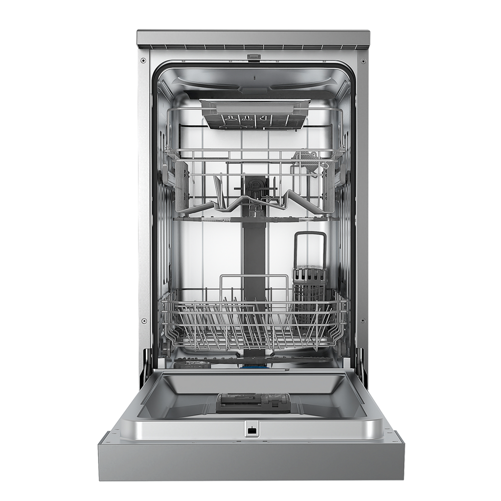 Slimline Freestanding Dishwasher 45cm Wide 10 Place Settings - Silver DH166