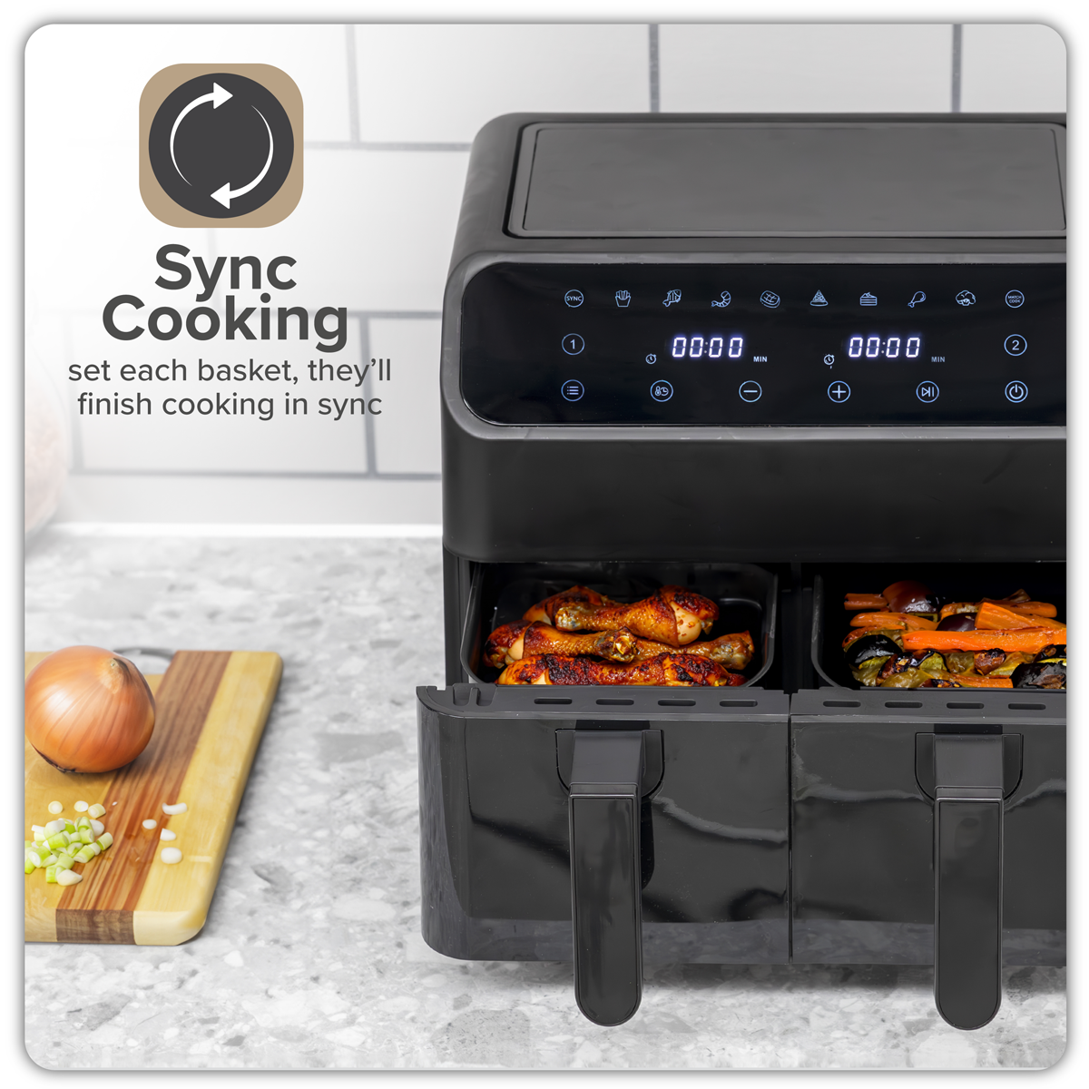 8L Dual Zone Air Fryer with 8 Preset Functions DH172