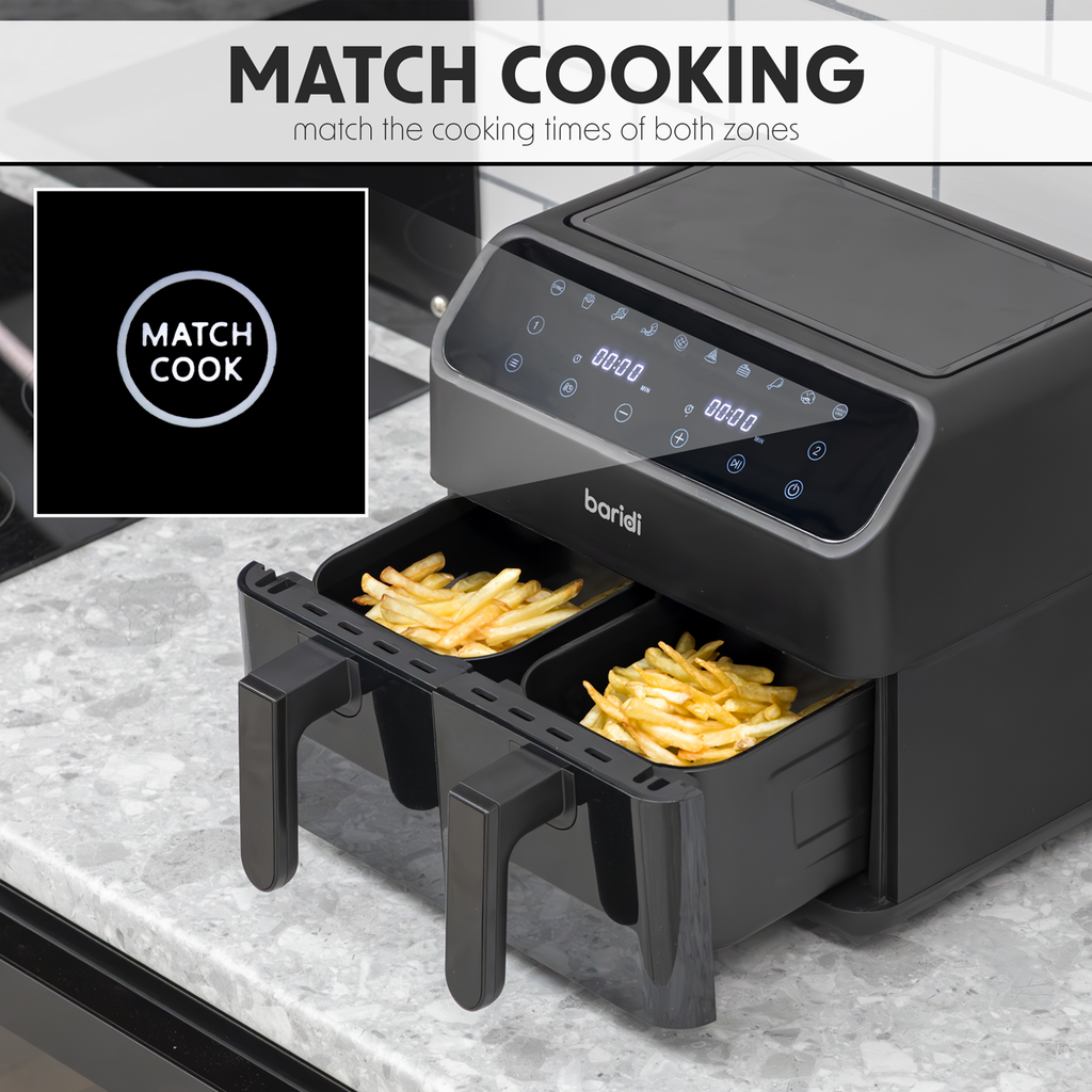 Dual Zone Air Fryer with 8 Preset Functions 8L DH172
