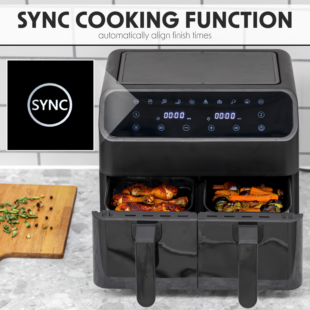 8L Dual Zone Air Fryer with 8 Preset Functions DH172