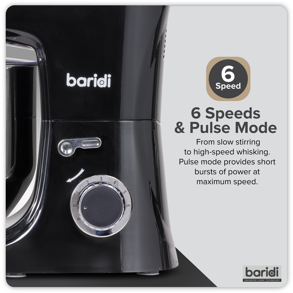 1800W Stand Mixer with Accessories 8L - Black DH174