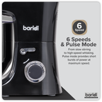 1800W Stand Mixer with Accessories 8L - Black DH174