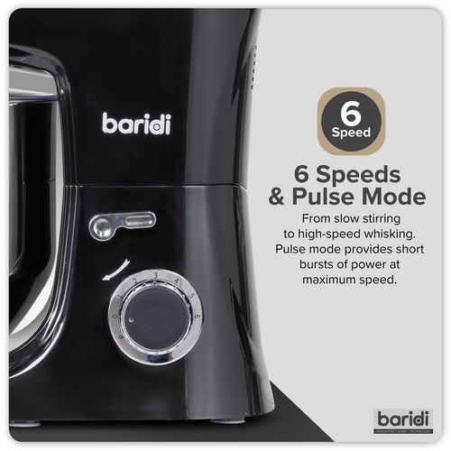 1800W Stand Mixer with Accessories 8L - Black DH174