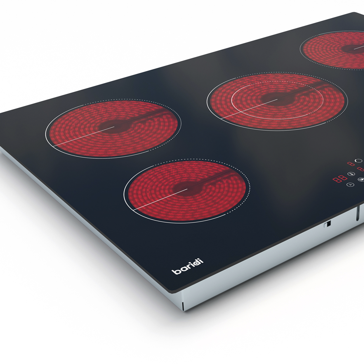 Integrated Ceramic Hob with 5 Cooking Zones 77cm - Black Glass DH175