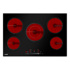 Integrated Ceramic Hob with 5 Cooking Zones 77cm - Black Glass DH175