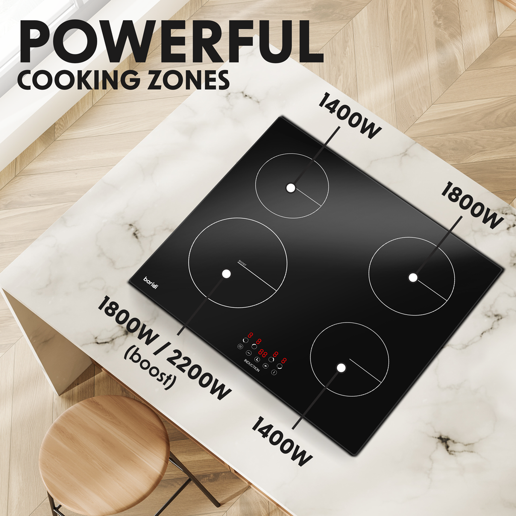 Integrated Induction Hob with 4 Cooking Zones 60cm 6800W Output DH176