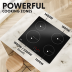 Integrated Induction Hob with 4 Cooking Zones 60cm 6800W Output DH176