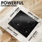 Integrated Induction Hob with 4 Cooking Zones 60cm 2800W Output DH177
