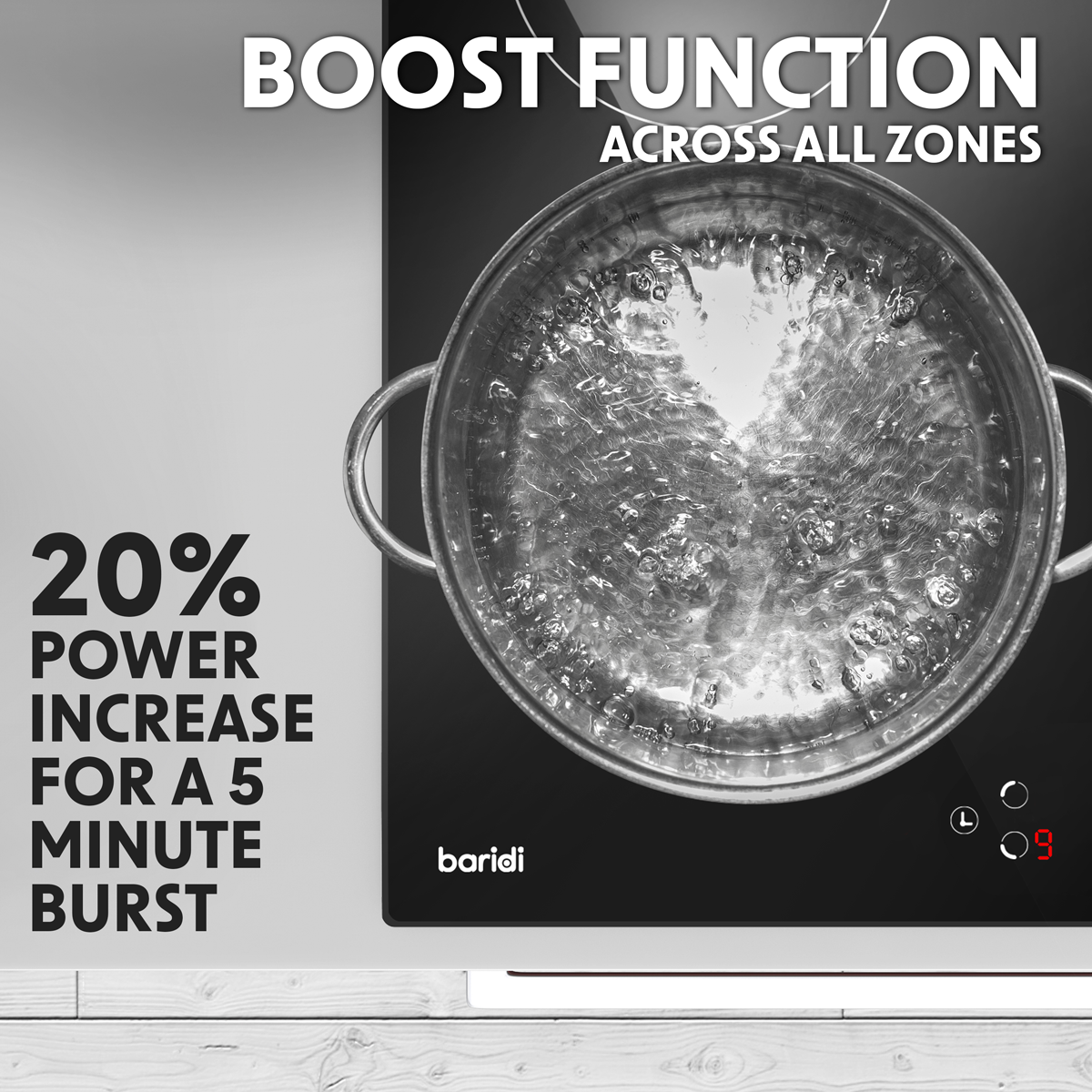 Integrated Induction Hob with 4 Cooking Zones 60cm 2900W Output DH177