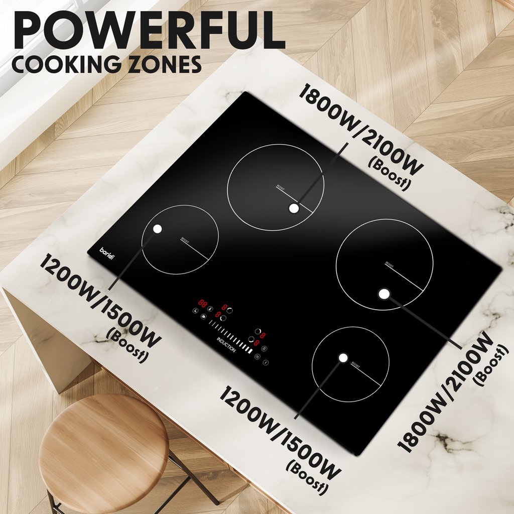 Integrated Induction Hob with 4 Cooking Zones 77cm 7200W Output DH179