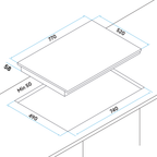 Integrated Induction Hob with 4 Cooking Zones 77cm 7200W Output DH179