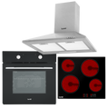 Integrated Ceramic Hob with 4 Cooking Zones, Integrated Fan-Assisted Electric Oven & Cooker Hood with Carbon Filters DH185