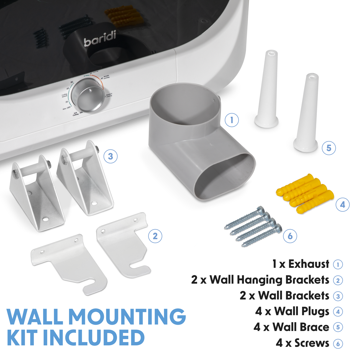 Tabletop Mini Tumble Dryer with Analogue Controls 2.5kg Capacity - White DH192
