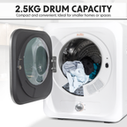 Tabletop Mini Tumble Dryer with Analogue Controls 2.5kg Capacity - White DH192