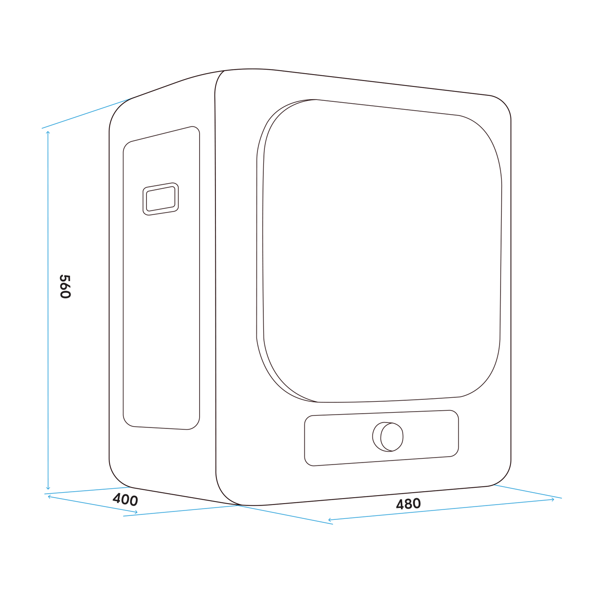 Tabletop Mini Tumble Dryer with Analogue Controls 2.5kg Capacity - White DH192