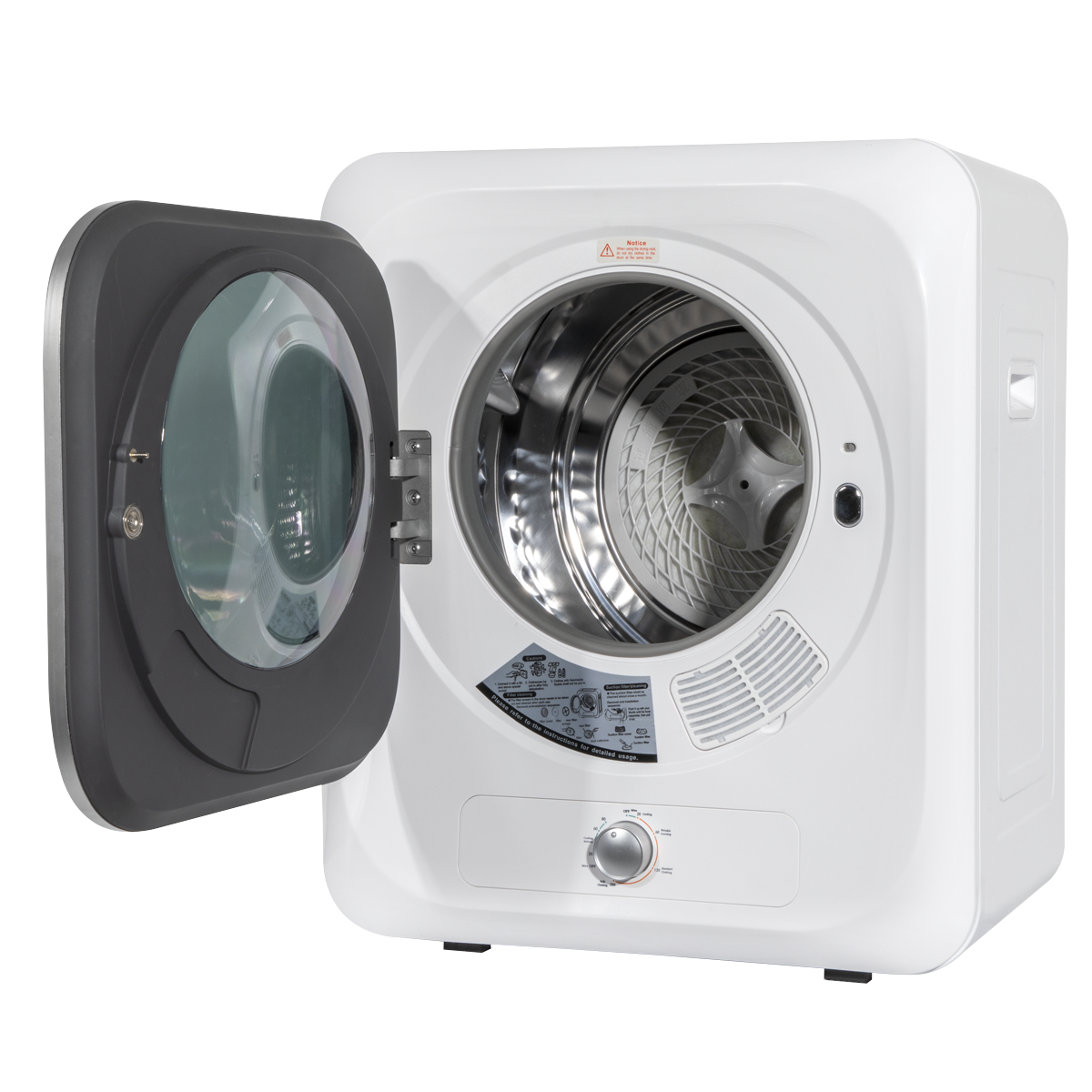 Tabletop Mini Tumble Dryer with Analogue Controls 2.5kg Capacity - White DH192