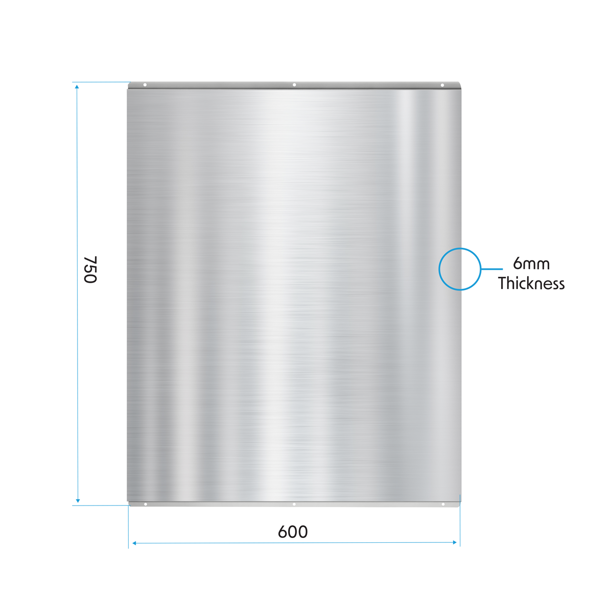 Splashback for Cooker Hoods 60 x 75cm - Stainless Steel DH193