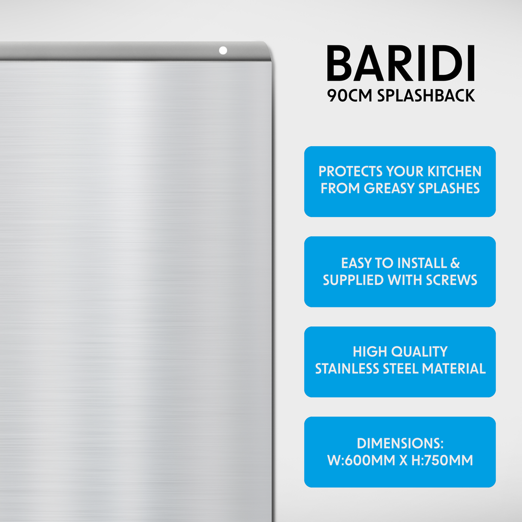 Splashback for Cooker Hoods 90 x 75cm - Stainless Steel DH195