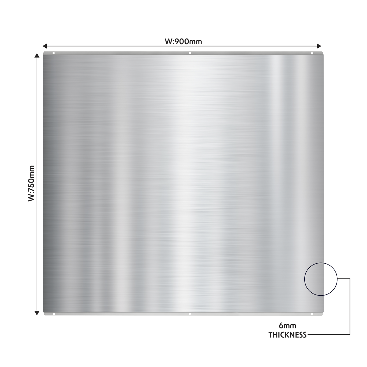 Splashback for Cooker Hoods 90 x 75cm - Stainless Steel DH195