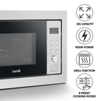 Integrated Microwave Oven with Grill 25L Capacity 900W - Stainless Steel DH197