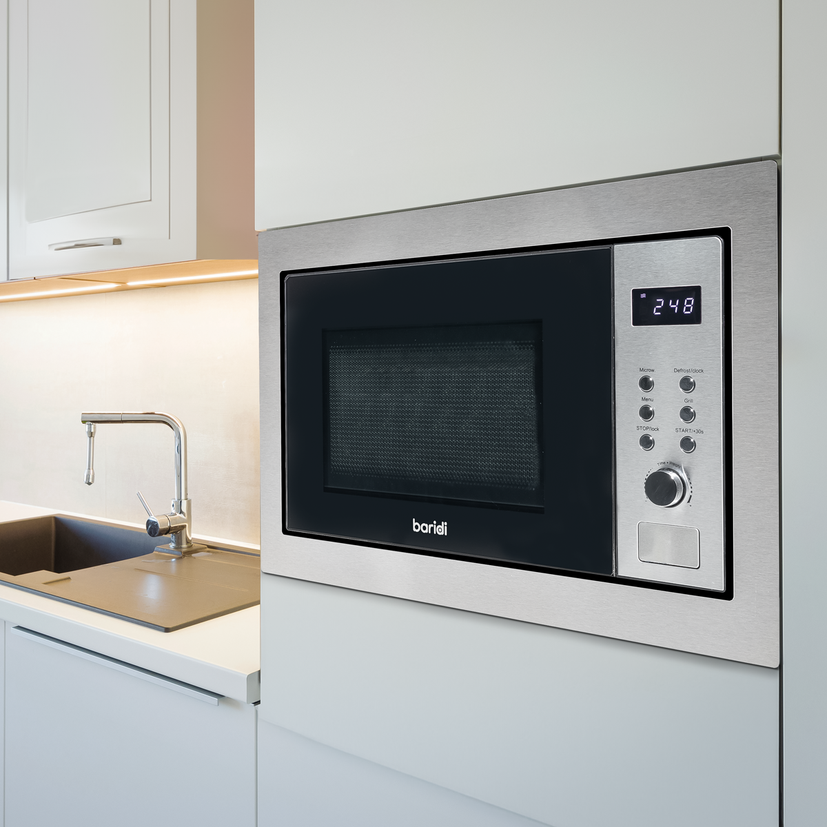 Integrated Microwave Oven with Grill 25L Capacity 900W - Stainless Steel DH197